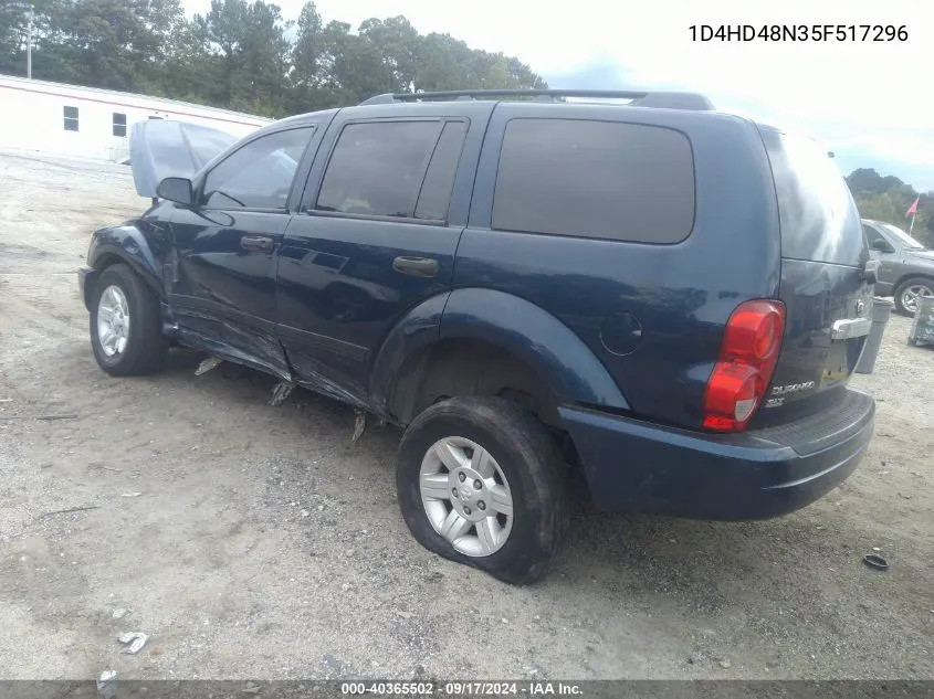 2005 Dodge Durango Slt VIN: 1D4HD48N35F517296 Lot: 40365502