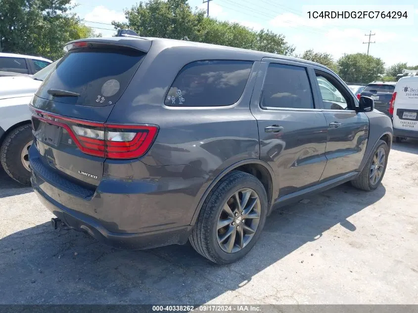 1C4RDHDG2FC764294 2015 Dodge Durango Limited