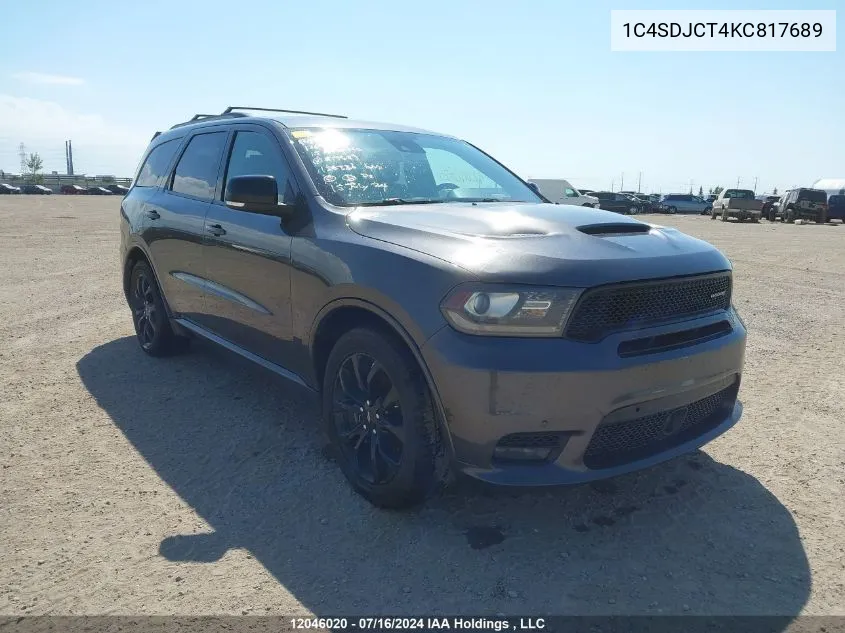 1C4SDJCT4KC817689 2019 Dodge Durango R/T