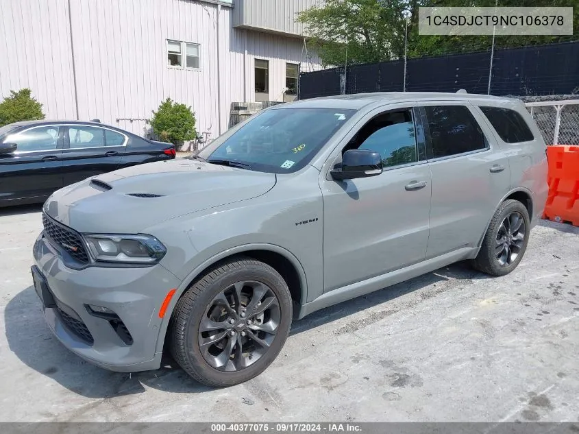 1C4SDJCT9NC106378 2022 Dodge Durango R/T Plus Awd