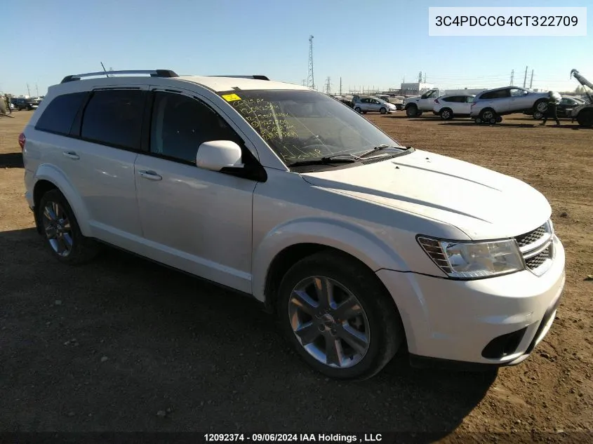 2012 Dodge Journey Sxt Crew VIN: 3C4PDCCG4CT322709 Lot: 12092374