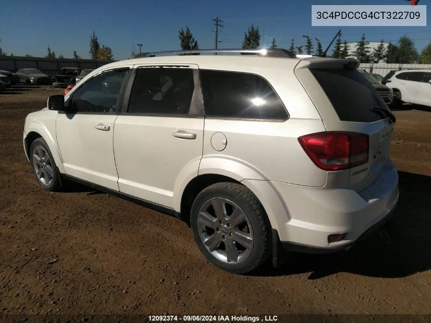 2012 Dodge Journey Sxt Crew VIN: 3C4PDCCG4CT322709 Lot: 12092374