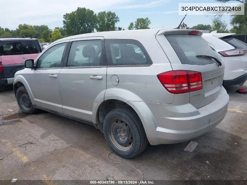 2012 Dodge Journey Se/Avp VIN: 3C4PDCABXCT372408 Lot: 40343790