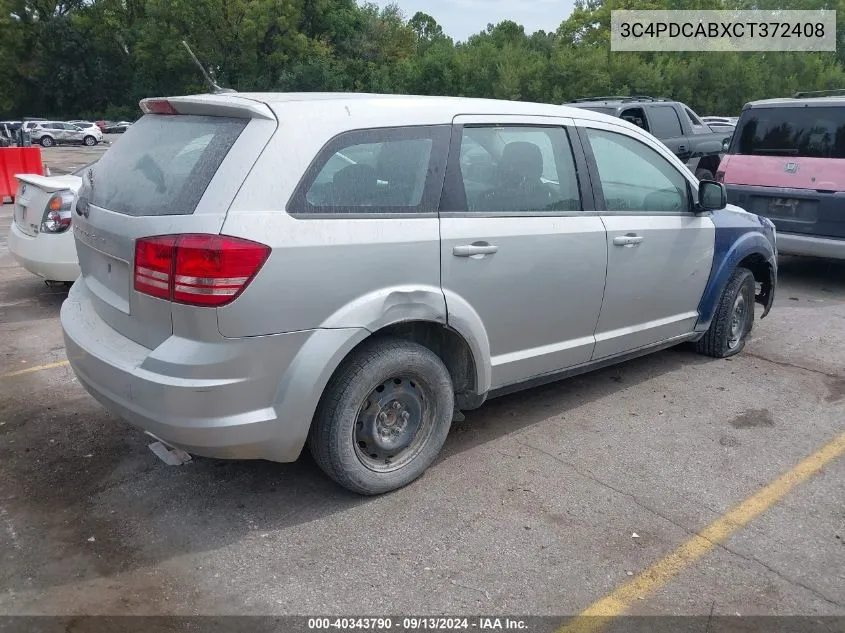 2012 Dodge Journey Se/Avp VIN: 3C4PDCABXCT372408 Lot: 40343790