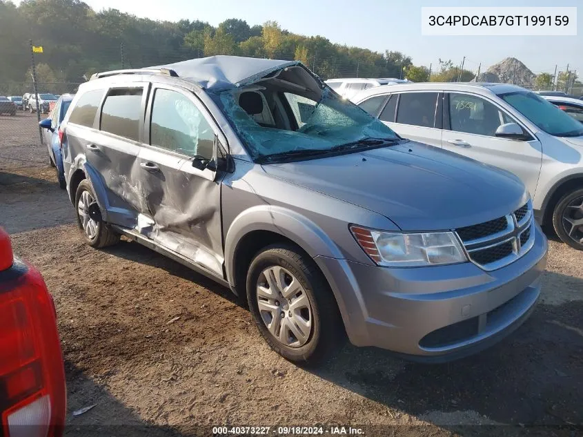 2016 Dodge Journey Se VIN: 3C4PDCAB7GT199159 Lot: 40373227