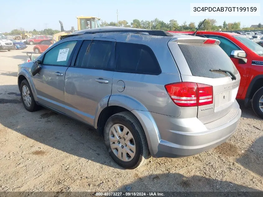 2016 Dodge Journey Se VIN: 3C4PDCAB7GT199159 Lot: 40373227