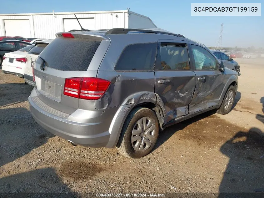 2016 Dodge Journey Se VIN: 3C4PDCAB7GT199159 Lot: 40373227