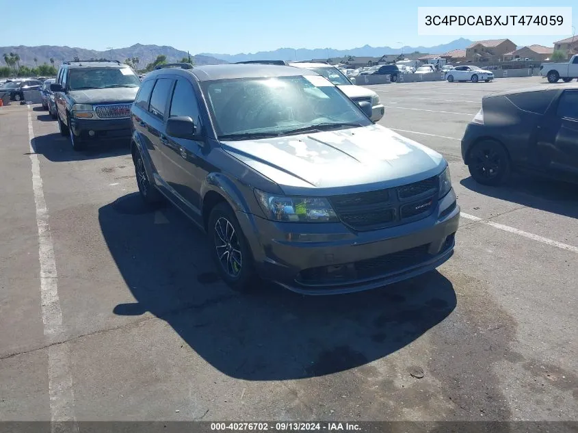 2018 Dodge Journey Se VIN: 3C4PDCABXJT474059 Lot: 40276702