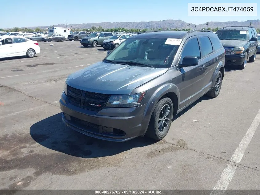 2018 Dodge Journey Se VIN: 3C4PDCABXJT474059 Lot: 40276702