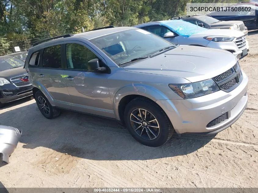 2018 Dodge Journey Se VIN: 3C4PDCAB1JT508602 Lot: 40352444