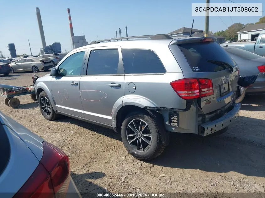 2018 Dodge Journey Se VIN: 3C4PDCAB1JT508602 Lot: 40352444