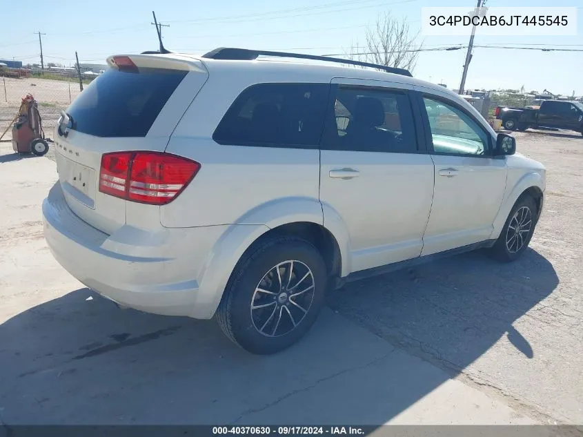 2018 Dodge Journey Se VIN: 3C4PDCAB6JT445545 Lot: 40370630