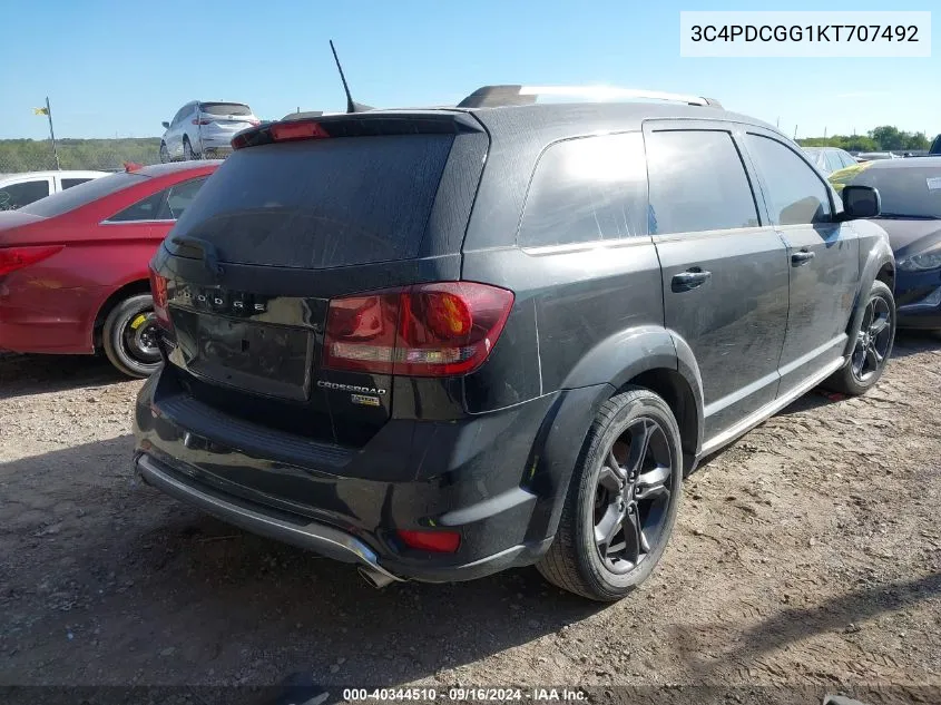 2019 Dodge Journey Crossroad VIN: 3C4PDCGG1KT707492 Lot: 40344510