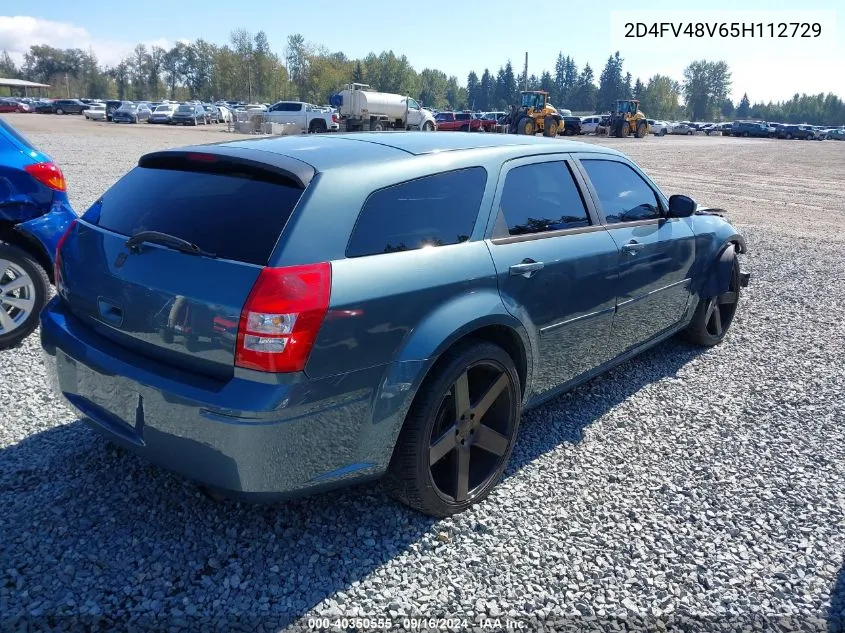 2005 Dodge Magnum Sxt VIN: 2D4FV48V65H112729 Lot: 40350555