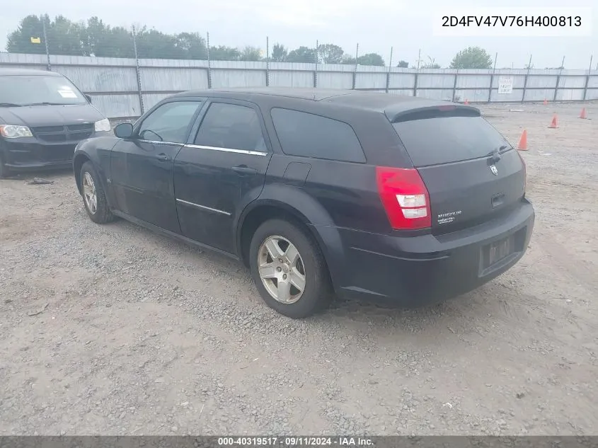 2006 Dodge Magnum VIN: 2D4FV47V76H400813 Lot: 40319517