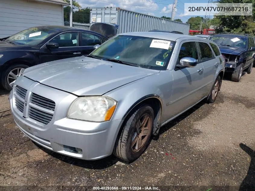 2007 Dodge Magnum VIN: 2D4FV47V07H687218 Lot: 40293568