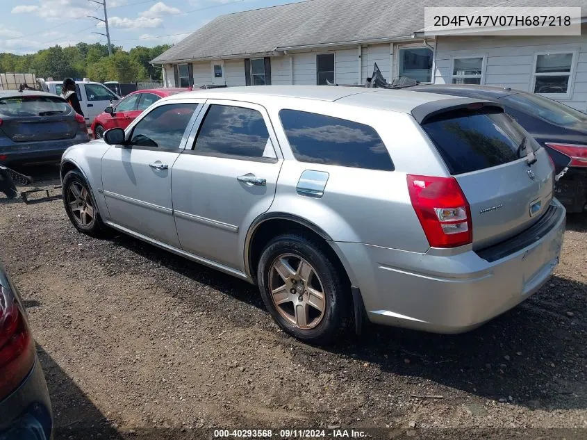 2007 Dodge Magnum VIN: 2D4FV47V07H687218 Lot: 40293568