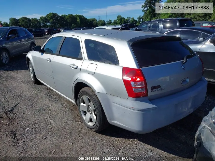 2008 Dodge Magnum VIN: 2D4FV47T08H177838 Lot: 39768308