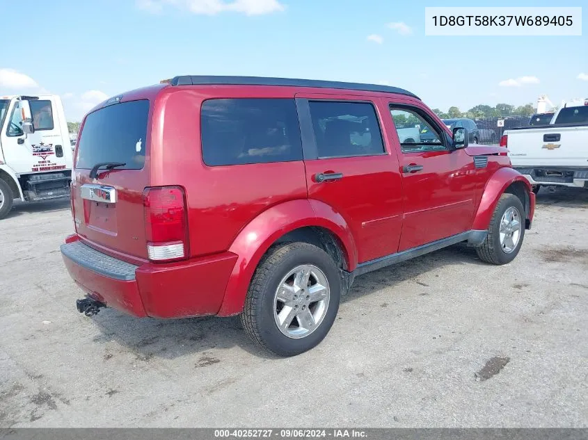 2007 Dodge Nitro Slt/Rt VIN: 1D8GT58K37W689405 Lot: 40252727