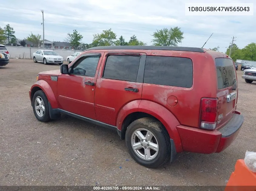 2007 Dodge Nitro Slt/Rt VIN: 1D8GU58K47W565043 Lot: 40285705