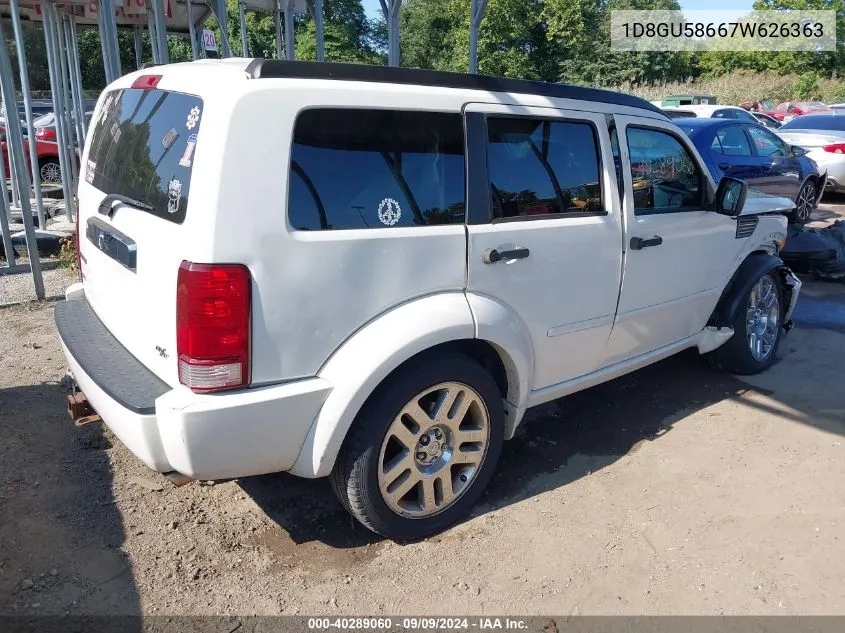 2007 Dodge Nitro Slt/Rt VIN: 1D8GU58667W626363 Lot: 40289060