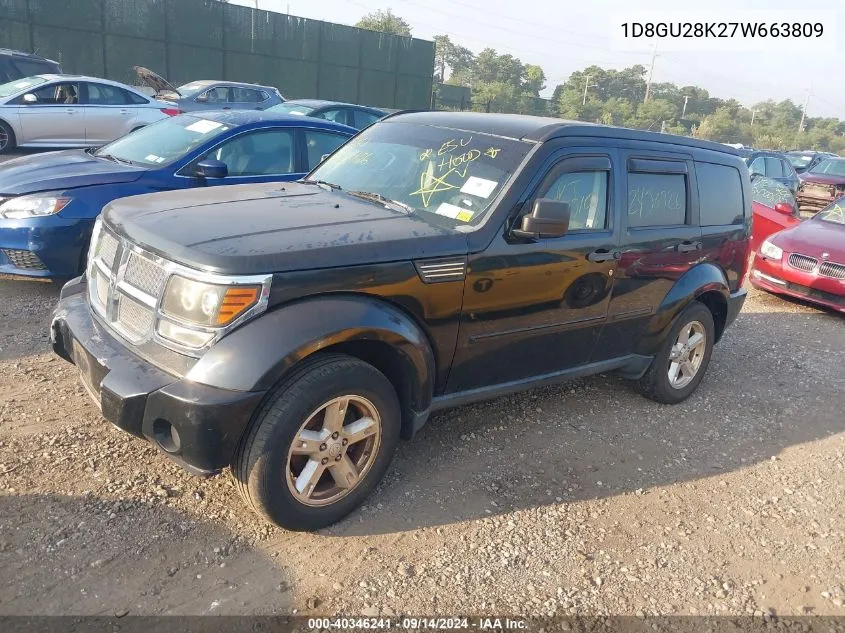 2007 Dodge Nitro Sxt VIN: 1D8GU28K27W663809 Lot: 40346241