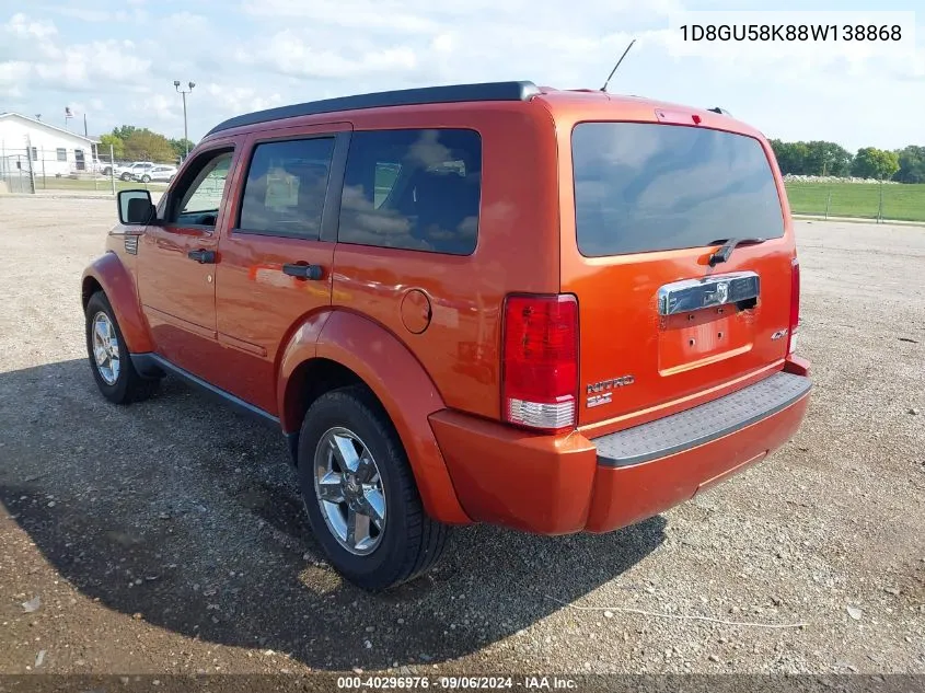 2008 Dodge Nitro Slt/Rt VIN: 1D8GU58K88W138868 Lot: 40296976