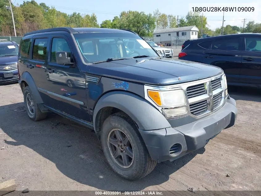 1D8GU28K48W109009 2008 Dodge Nitro Sxt