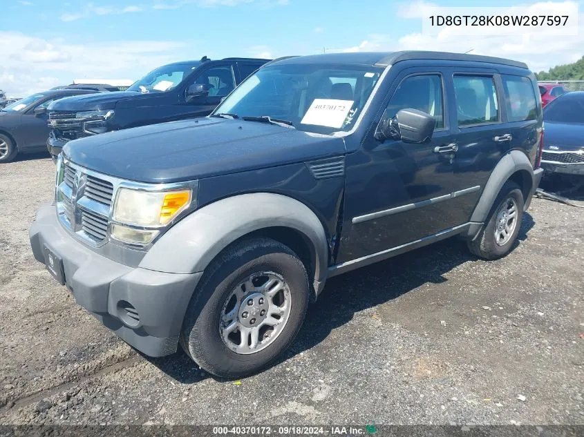 1D8GT28K08W287597 2008 Dodge Nitro Sxt