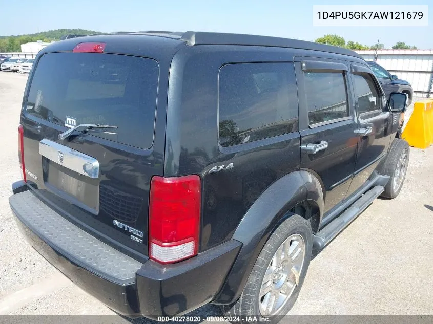 2010 Dodge Nitro Sxt VIN: 1D4PU5GK7AW121679 Lot: 40278020