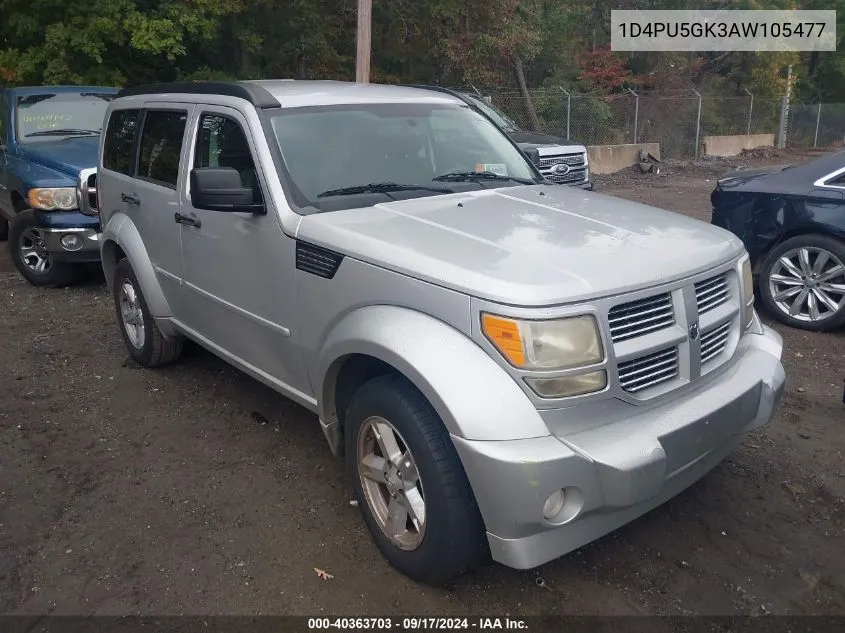 2010 Dodge Nitro Sxt VIN: 1D4PU5GK3AW105477 Lot: 40363703