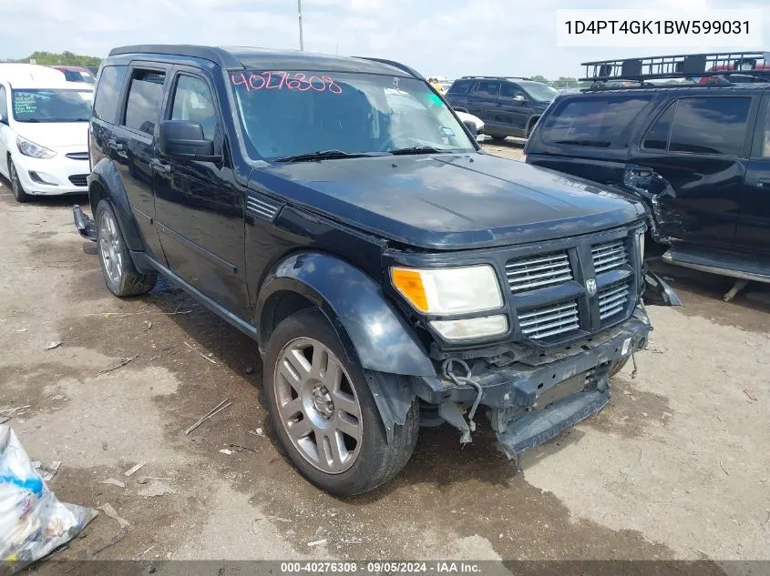 2011 Dodge Nitro Heat VIN: 1D4PT4GK1BW599031 Lot: 40276308