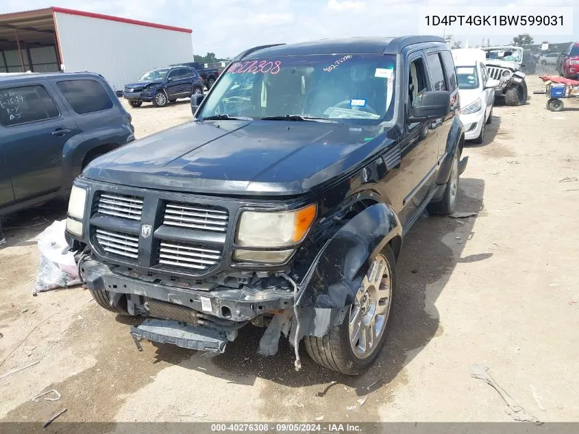 2011 Dodge Nitro Heat VIN: 1D4PT4GK1BW599031 Lot: 40276308