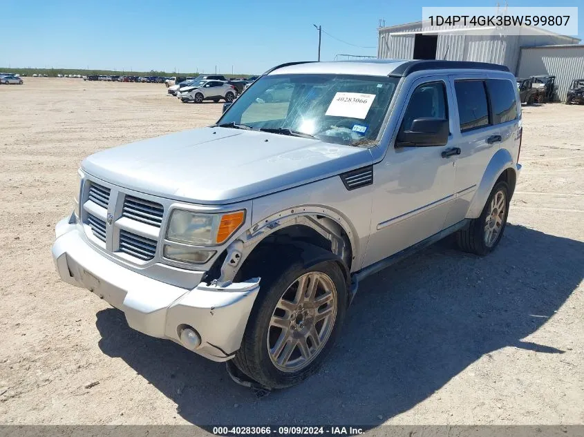 2011 Dodge Nitro Heat VIN: 1D4PT4GK3BW599807 Lot: 40283066