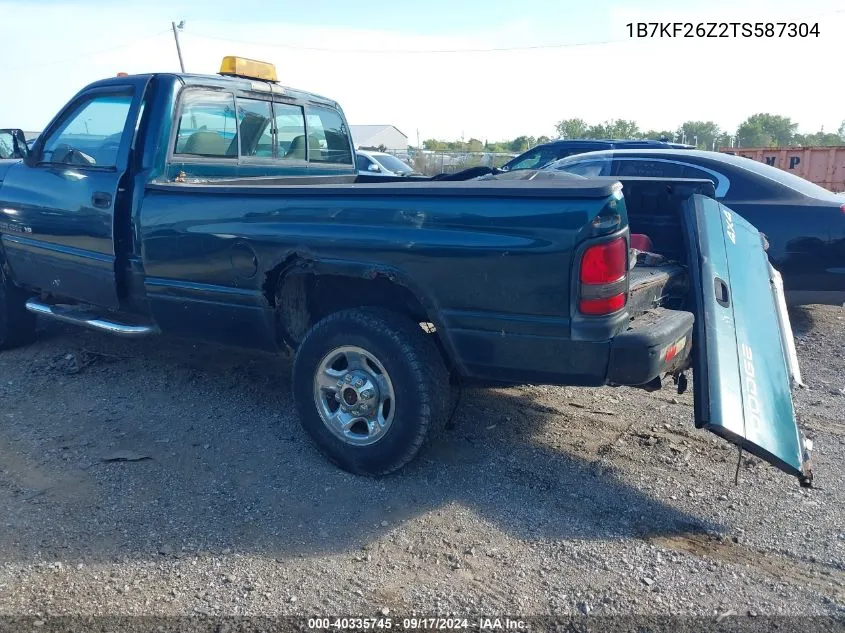 1996 Dodge Ram 2500 VIN: 1B7KF26Z2TS587304 Lot: 40335745