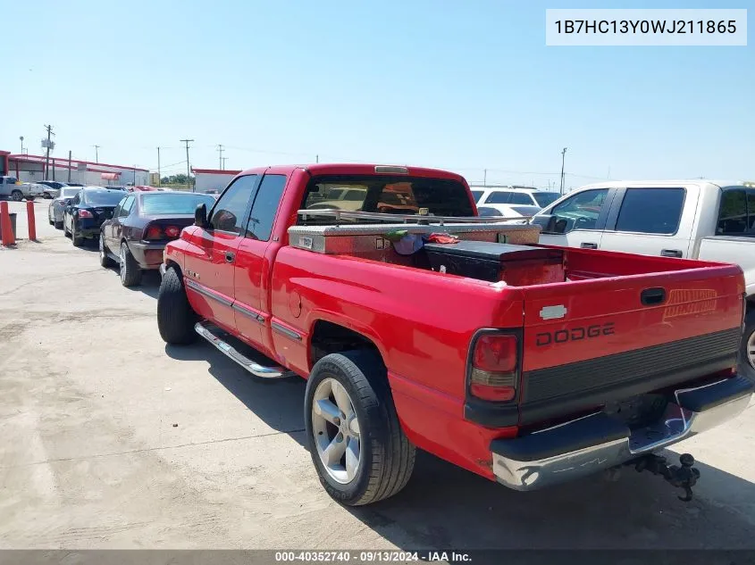 1998 Dodge Ram 1500 St VIN: 1B7HC13Y0WJ211865 Lot: 40352740