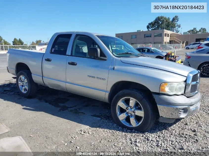 2002 Dodge Ram 1500 St VIN: 3D7HA18NX2G184423 Lot: 40340124