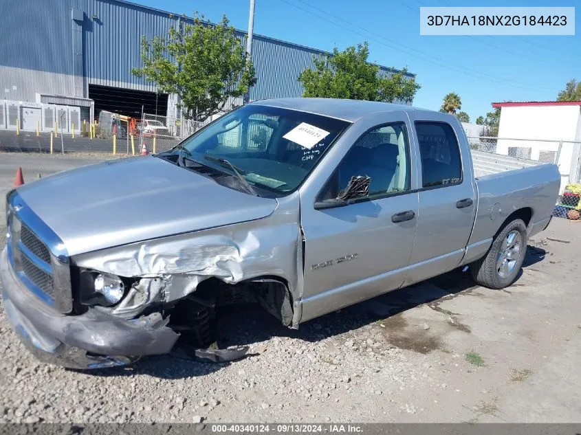 2002 Dodge Ram 1500 St VIN: 3D7HA18NX2G184423 Lot: 40340124