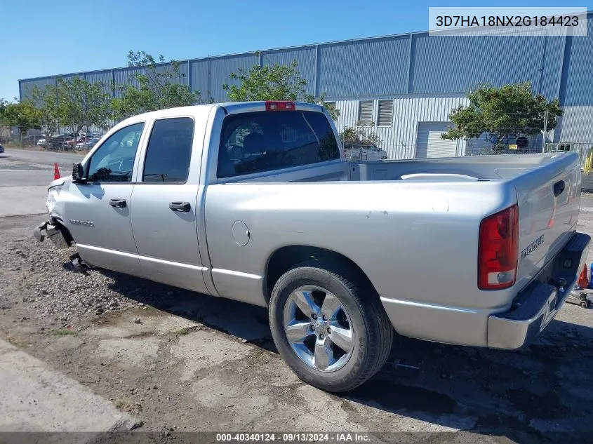 2002 Dodge Ram 1500 St VIN: 3D7HA18NX2G184423 Lot: 40340124