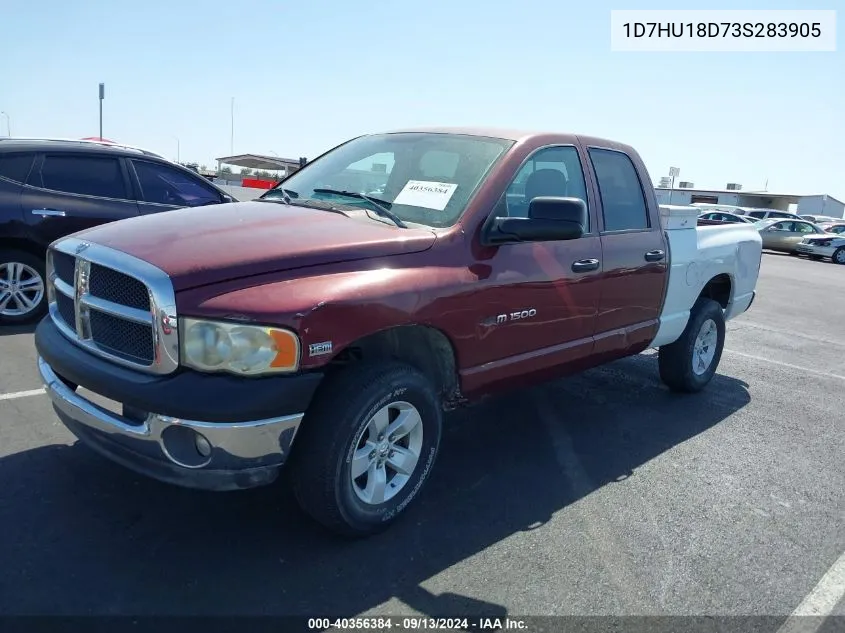 2003 Dodge Ram 1500 Slt/Laramie/St VIN: 1D7HU18D73S283905 Lot: 40356384