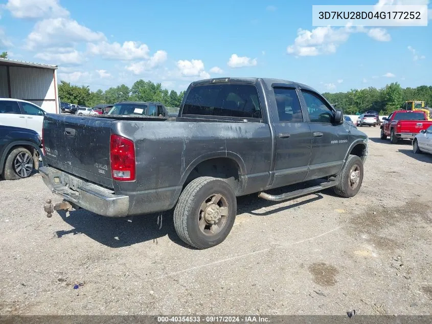 2004 Dodge Ram 2500 Slt/Laramie/St VIN: 3D7KU28D04G177252 Lot: 40354533