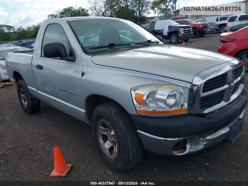 2006 Dodge Ram 1500 St VIN: 1D7HA16K26J181724 Lot: 40337947