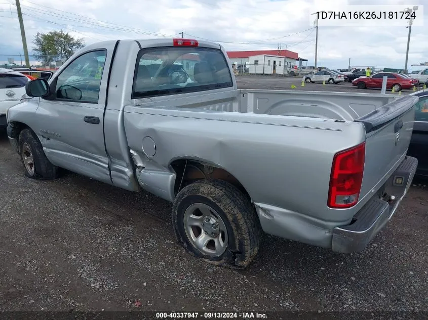 1D7HA16K26J181724 2006 Dodge Ram 1500 St