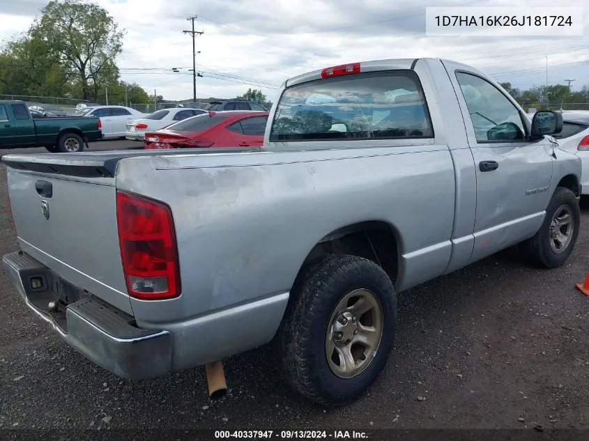 2006 Dodge Ram 1500 St VIN: 1D7HA16K26J181724 Lot: 40337947