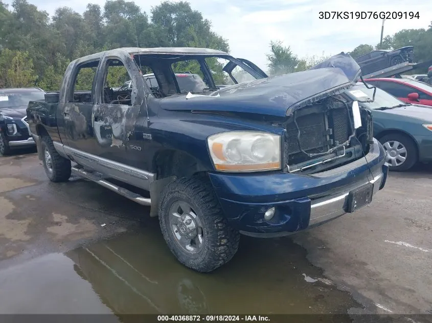 2006 Dodge Ram 1500 VIN: 3D7KS19D76G209194 Lot: 40368872