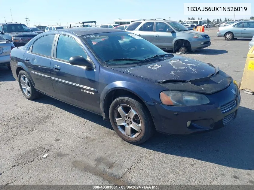 2001 Dodge Stratus Es VIN: 1B3AJ56UX1N526019 Lot: 40303661