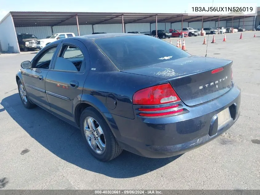 2001 Dodge Stratus Es VIN: 1B3AJ56UX1N526019 Lot: 40303661