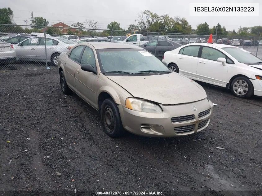 2002 Dodge Stratus Se VIN: 1B3EL36X02N133223 Lot: 40372875