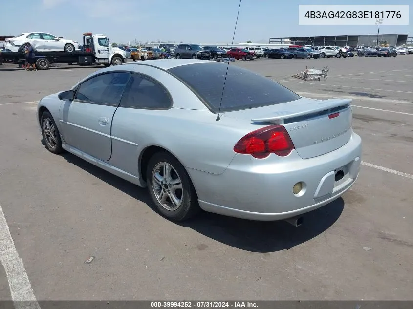 2003 Dodge Stratus Se VIN: 4B3AG42G83E181776 Lot: 39994252