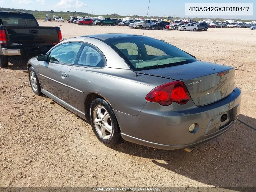 2003 Dodge Stratus Se VIN: 4B3AG42GX3E080447 Lot: 40287994